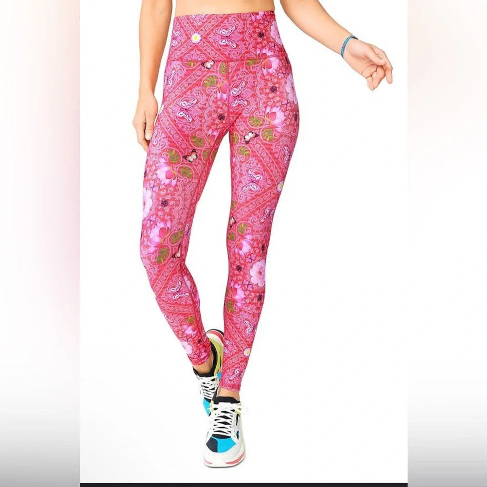 New Terez pink bandana leggings XS